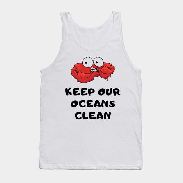 Cute Red Crab Ocean Sea Shirt Planet Earth Greta Thunberg Cute Recycle Funny Mother Earth Water Plastic Eco Climate Change SOS Help Pollution Nature Ozone Environment Cute Funny Gift Idea Tank Top by EpsilonEridani